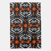 シーフードアートデコールプリント キッチンタオル (縦)