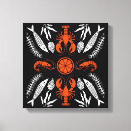 シーフードアートデコールプリント キャンバスプリント