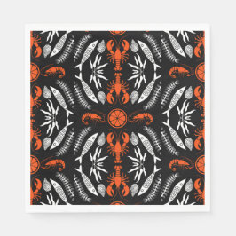 シーフードアートデコールプリント スタンダードランチョンナプキン