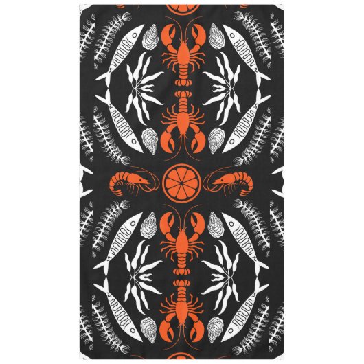 シーフードアートデコールプリント テーブルクロス (正面)