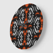 シーフードアートデコールプリント ラージ壁時計 (傾斜)