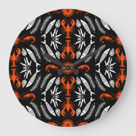 シーフードアートデコールプリント ラージ壁時計