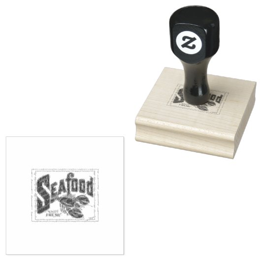 シーフードウッドアートスタンプ ラバースタンプ (押印)