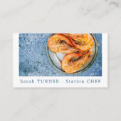 シーフードエビ、シェフ、料理 名刺 (正面)