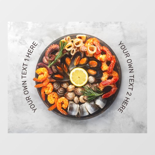 シーフードカスタム文字皿 ウィンドウサイン (シート)