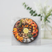 シーフードカスタム文字皿 招待状 (スタンド正面)