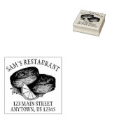 シーフードカニのケーキのクラッカレストランアドレス ラバースタンプ (押印)