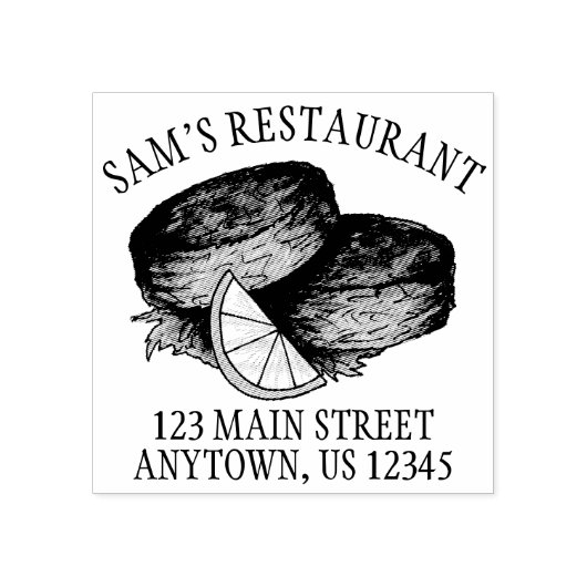 シーフードカニのケーキのクラッカレストランアドレス ラバースタンプ (インプリント)