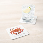 シーフードカニ料理店 スクエアペーパーコースター (インサイチュ)