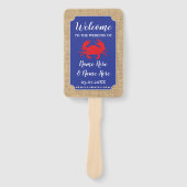 シーフードカニ煮沸ビーチ結婚式プログラムファン ハンドファン (正面)