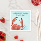 シーフードカニ煮沸誕生日パーティー スタンダードカクテルナプキン (インサイチュ)