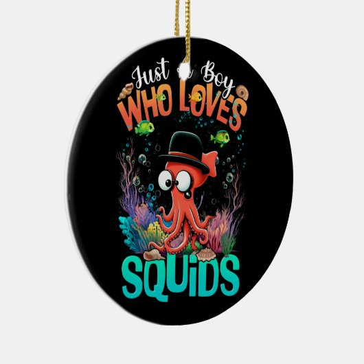 シーフードカラマリーオセアを愛する少年たち セラミックオーナメント (右)