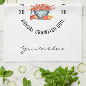 シーフードクックアウトファミリークロウフィッシュ沸騰パーティー キッチンタオル (折り畳み)