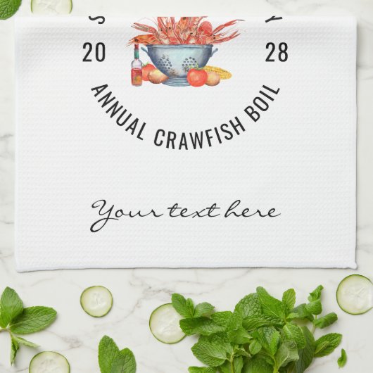 シーフードクックアウトファミリークロウフィッシュ沸騰パーティー キッチンタオル (折り畳み)