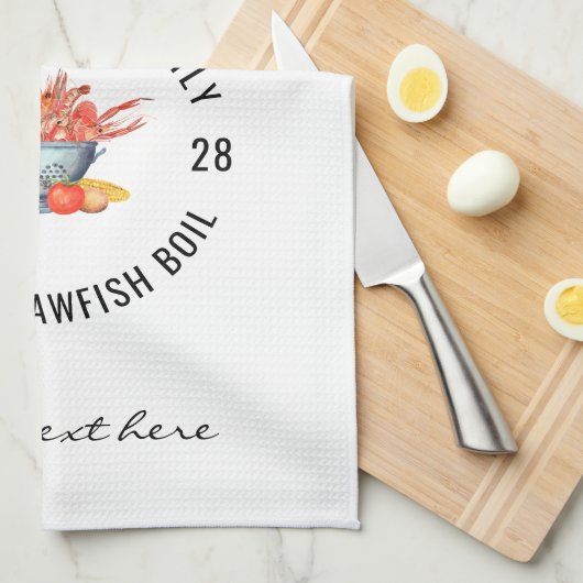 シーフードクックアウトファミリークロウフィッシュ沸騰パーティー キッチンタオル (四つ折り)