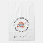 シーフードクックアウトファミリークロウフィッシュ沸騰パーティー キッチンタオル (縦)