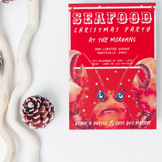 シーフードクリスマスパーティー ポストカード