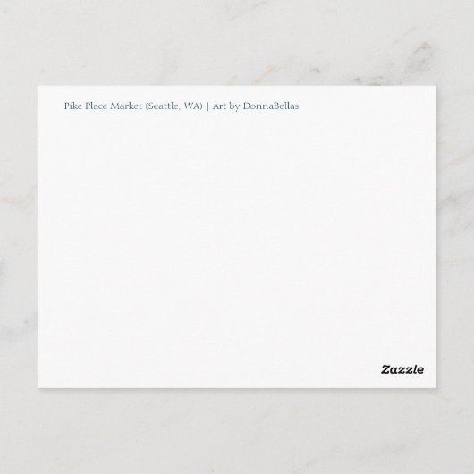 シーフードセール葉書（パイクプレイスシアトル） ポストカード (裏面)