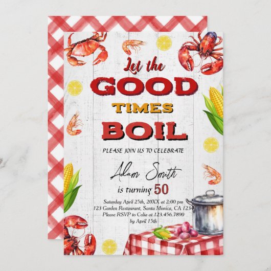 シーフードバースデーパーティー 招待状 (正面/裏面)