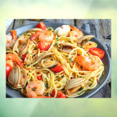 シーフードパスタ海老の筋肉スパイス写真 ウィンドウサイン (シート3)