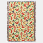 シーフードパターン スローブランケット (正面縦)