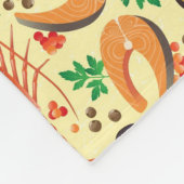 シーフードパターン フリースブランケット (角)