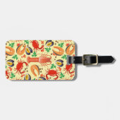 シーフードパターン ラゲッジタグ (正面横)