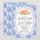 シーフードパーティー招待状、カントリー ロー カントリー ボイルシャワー 招待状 (正面/裏面)