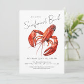 シーフードボイルおもしろい屋外ディナーパーティー 招待状 (スタンド正面)