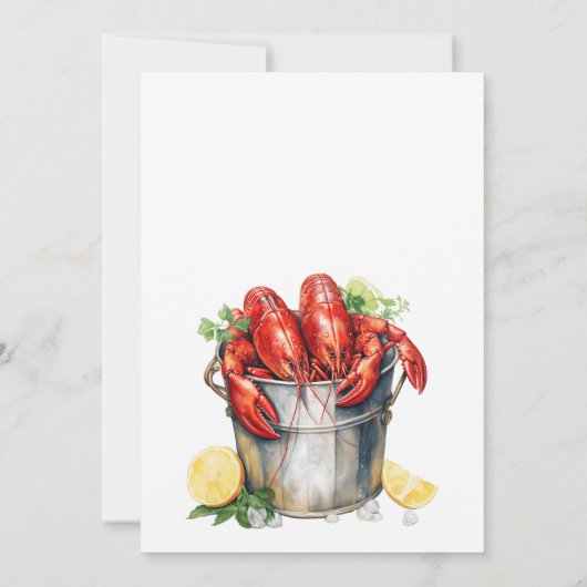 シーフードボイルおもしろい屋外ディナーパーティー 招待状 (裏面)