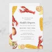 シーフードボイルウィドゥ婚約パーティ 招待状 (正面/裏面)