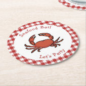 シーフードボイルパーティー ラウンドペーパーコースター (アングル)