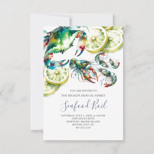 シーフードボイルファミリーサマーパーティー小 招待状 (正面)