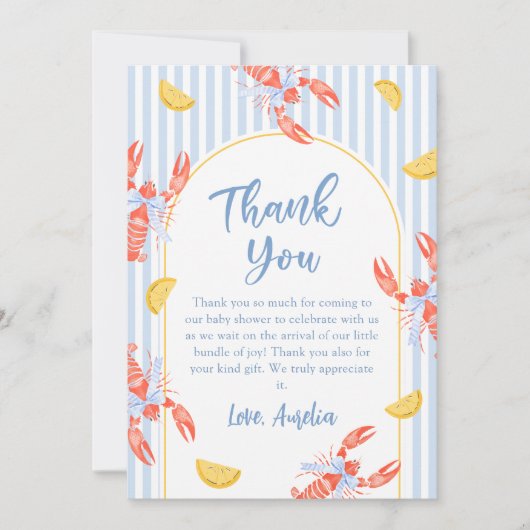 シーフードボイルロブスター誕生日サンキューカード サンキューカード (正面)