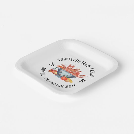 シーフードマッチングファミリークロウフィッシュ沸騰パーティー ペーパープレート (傾斜あり)