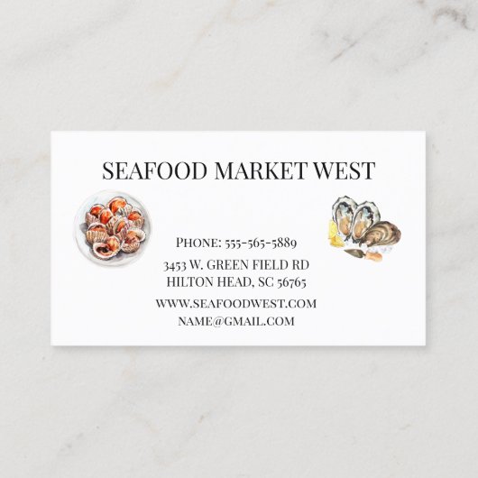 シーフードマーケットビジネスロブスターカニ 名刺