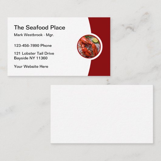 シーフードモダンレストラン 名刺 (正面/裏面)