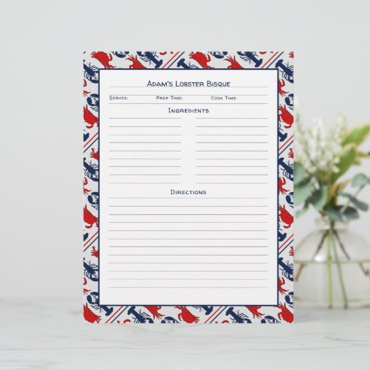 シーフードレシピページロブスターカニデザイン (スタンド正面)