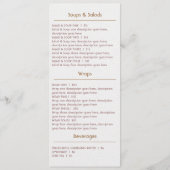 シーフードレストランのカスタマイズメニュー メニュー (裏面)