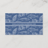 シーフードレストランまたはコースタルリゾートブルー 名刺 (裏面)