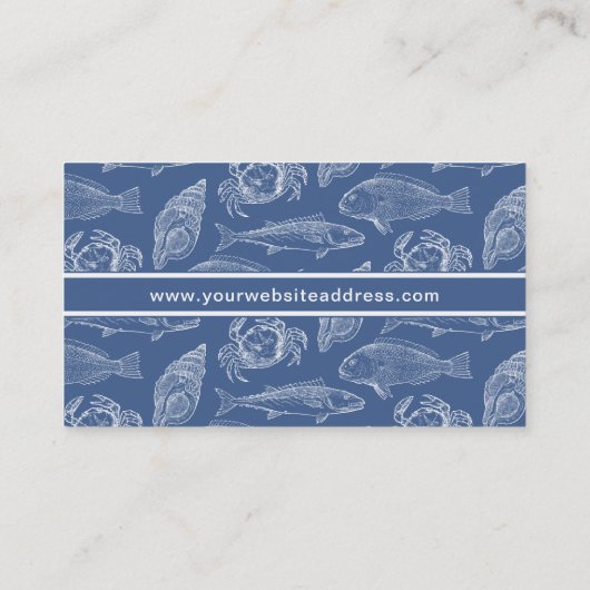 シーフードレストランまたはコースタルリゾートブルー 名刺 (裏面)