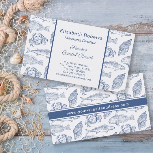 シーフードレストランコースタルブティックまたはリゾート 名刺