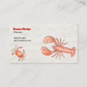 シーフードレストランフードサービス素朴ウッド 名刺 (裏面)