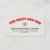 シーフードレストランフードサービス素朴ウッド 名刺 (正面)