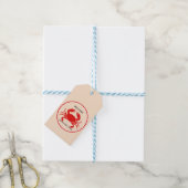 シーフードレストラン歓迎レッドカニパーソナライズ ギフトタグ (より糸付き)