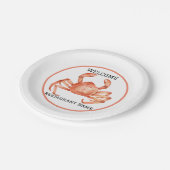 シーフードレストラン歓迎レッドカニパーソナライズ ペーパープレート (アングル)