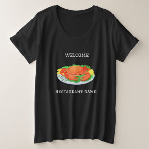 シーフードレストラン歓迎レッドカニパーソナライズna プラスサイズTシャツ