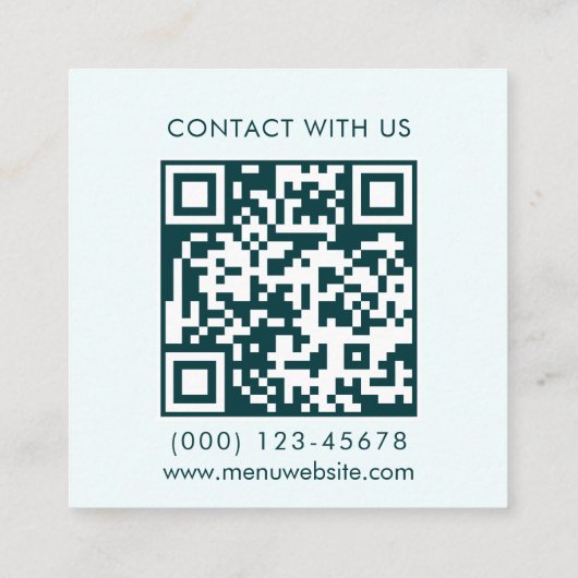 シーフードレストラン用カスタマイズ可能名刺 スクエア名刺 (裏面)