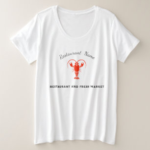 シーフードレモダンストラン&マーケットクレイフィッシュ名 プラスサイズTシャツ