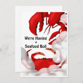 シーフードロブスターカニディナー招待状 招待状 (正面/裏面)